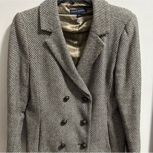 Banana Republic Women's Black and White Houndstooth Blazer